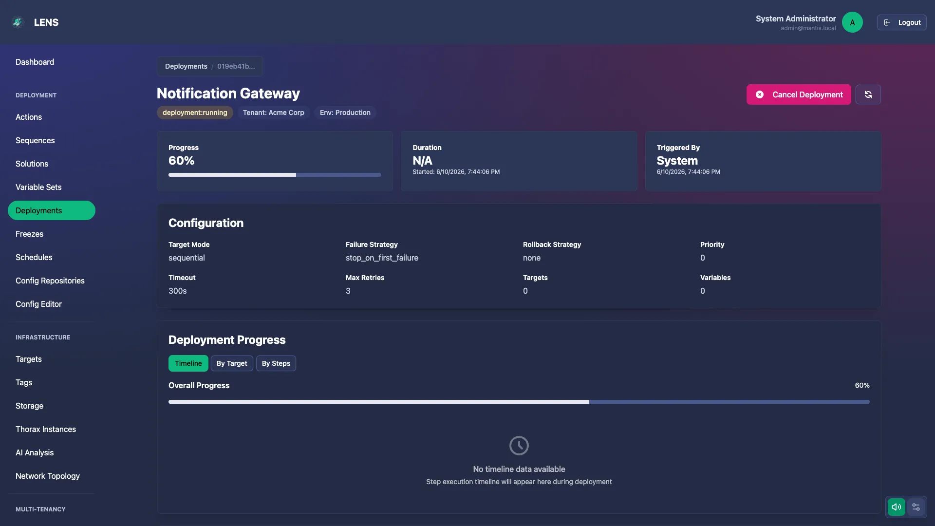 Deployment Automation — Mantis screenshot
